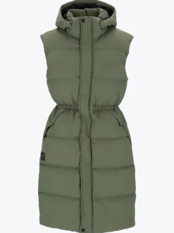 Mode Eva Puffy Vest D Lang vattert vest til dame