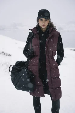 Mode Eva Puffy Vest D Lang vattert vest til dame