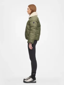 Mode Flex Warm Jakke D Kort vattert jakke med avtakbar teddykrage
