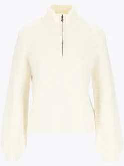Mode HZ Strikk D Myk strikkegenser i ullblanding med halfzip