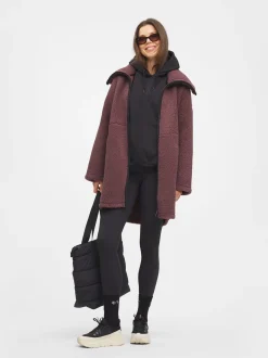 Mode Teddy Kåpe D Varm teddyfleece-kåpe