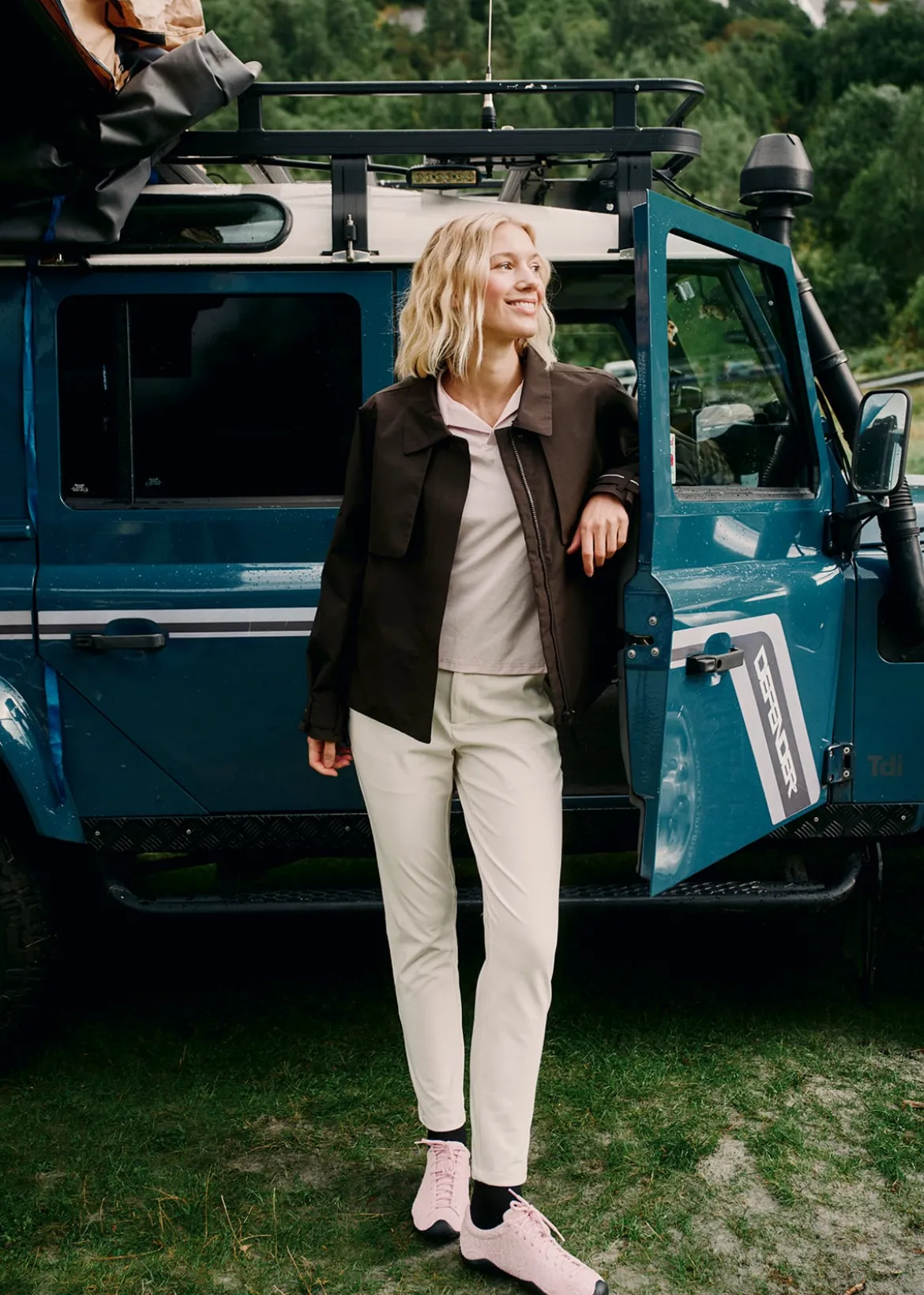 Mode Trench Jakke D Kort trenchcoat til dame