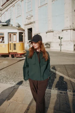 Mode Trench Jakke D Kort trenchcoat til dame